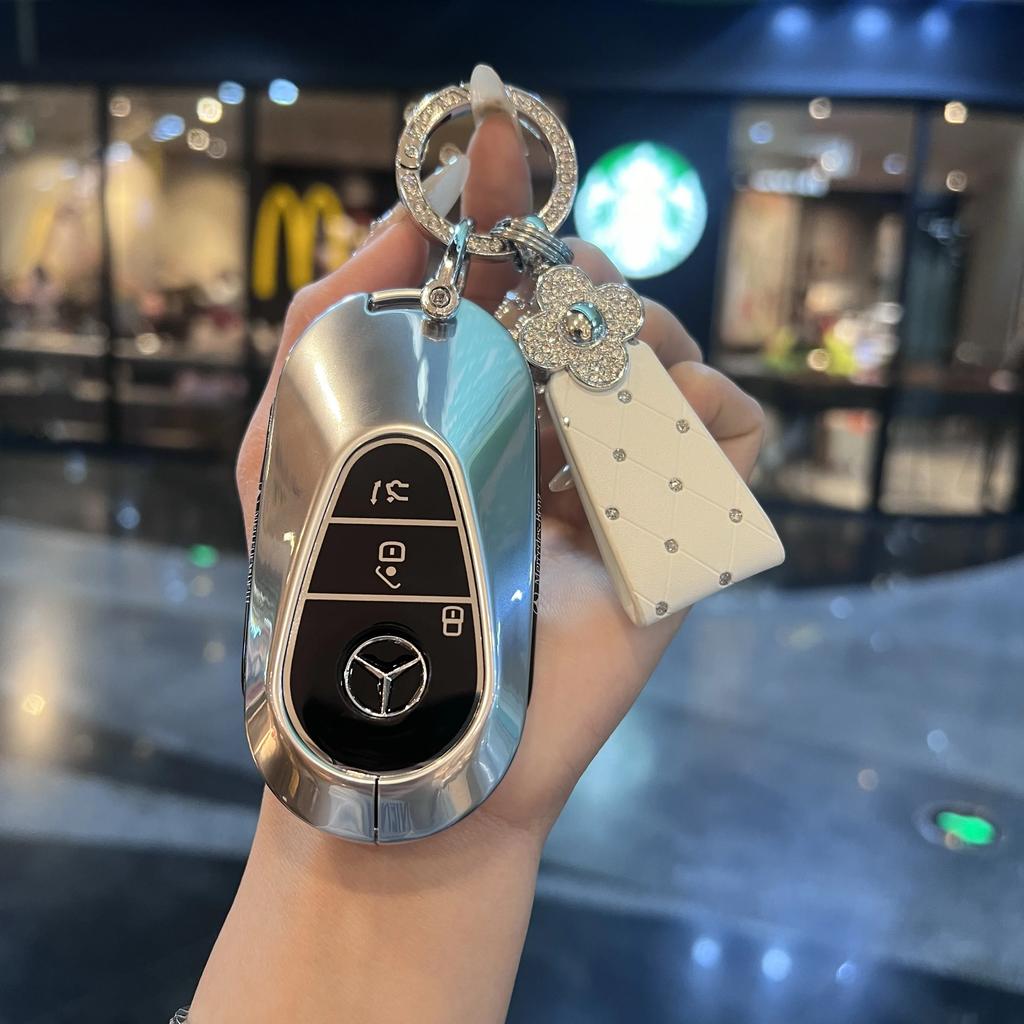 TXF4 Car Key Case Cover Shell Protector For Mercedes Benz 2021 C /S Class W223 W206 S350L S400L S450L S500L Accessories