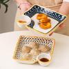 Shangqi Ceramic Dumpling & Sushi Plate Set with Sauce Dish