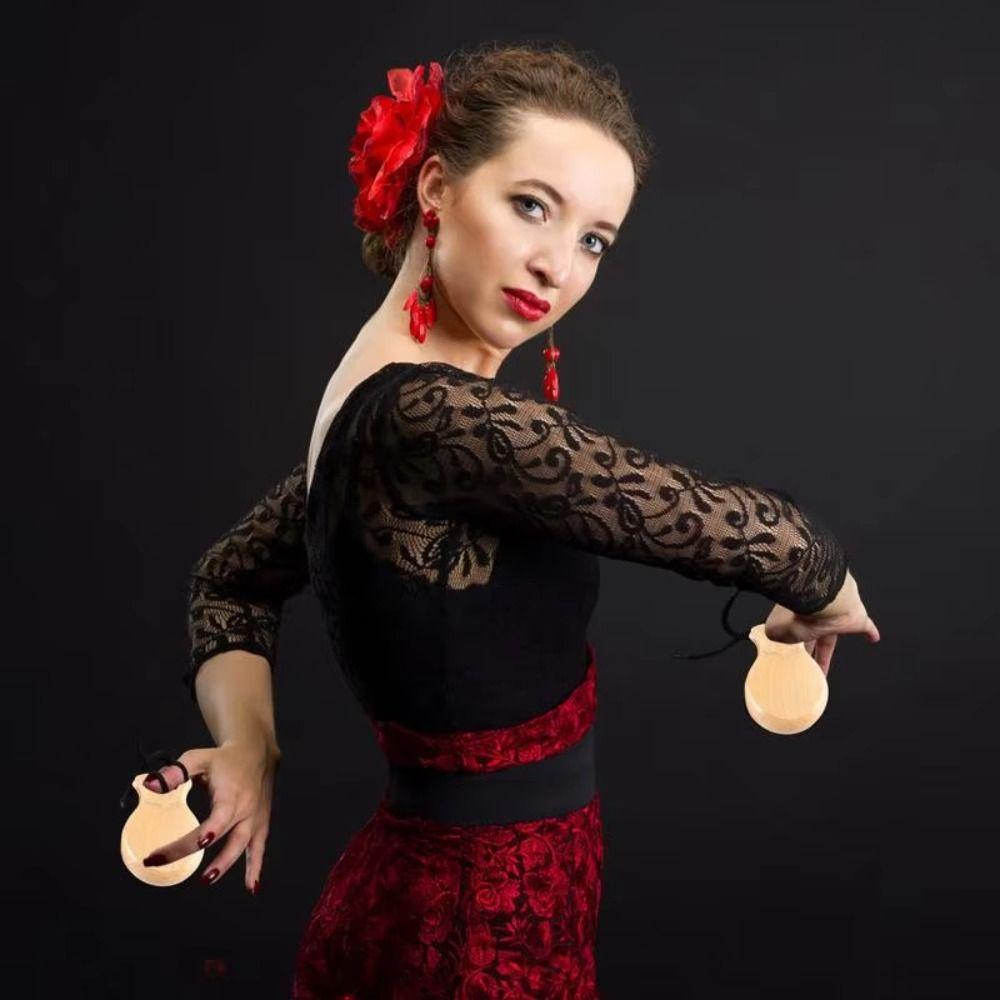 Traditional Spanish Castanets Hand Clapper Hand Castanets  Music Instrument