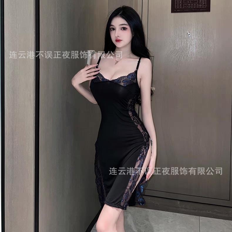 Erotic lingerie sexy lace sundress uniform pure desire free abstinence temptation pajama set