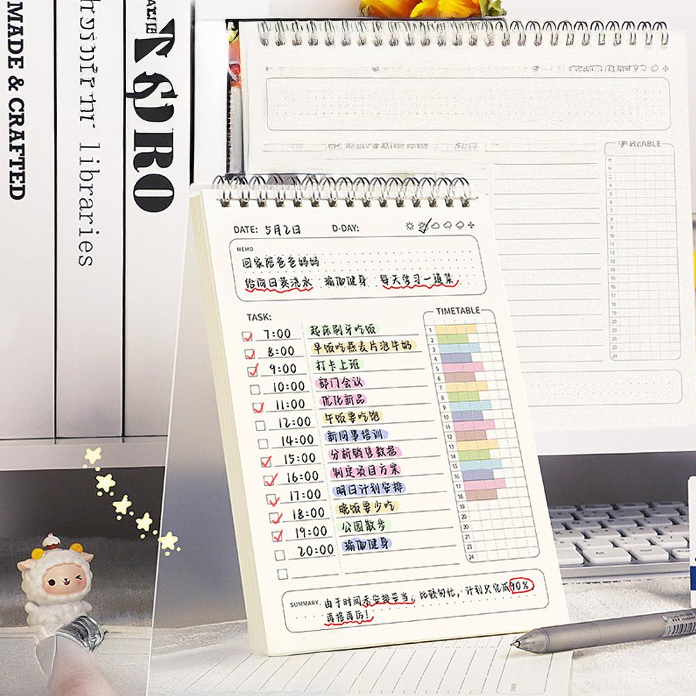 A5 Planner Agenda Spiral Notebook Daily Plan To Do List Notepad 160 Pages Coil Bound Schedule Office School Stationery Supplies