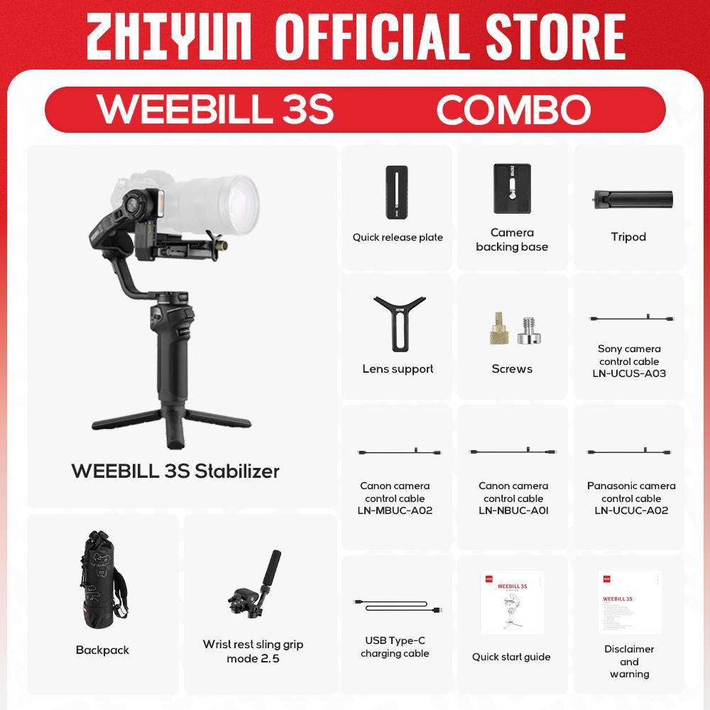 ZHIYUN Official Weebill 3S 3-Axis Camera Stabilizer Gimbal Handheld Bluetooth Control Fill Light for DSLR Mirrorless Cameras 7
