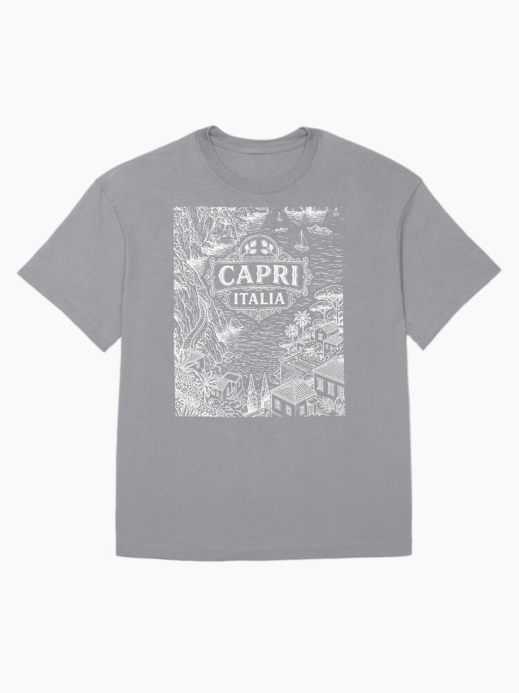 Peppino di Capri Capri Italy Vintage Travel White Line Art - Retro Amalfi Coast Oversized T-Shirt