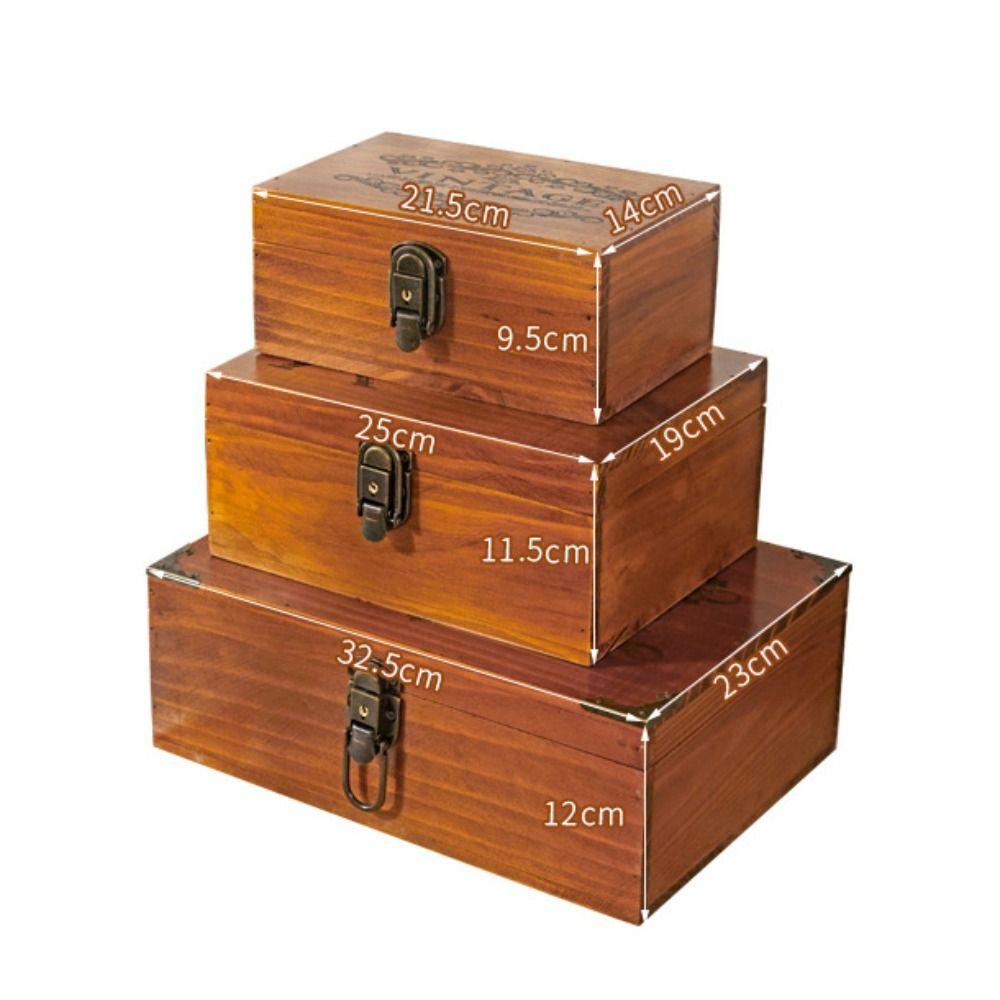 Wooden Jewelry Box Vintage Storage Case Miscellaneous Organizer Cosmetics Box Travel