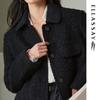 ELLASSAY 2025 Autumn Lambswool Blend Cropped Lapel Wool Coat for Women