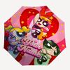 Personalized Name Powerpuff Print Umbrella, UV Shielding. It Has Eight Sturdy Ribs for Outdoor Use And Perfect As a Holiday Gift
