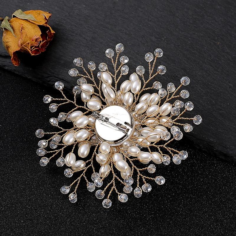 1 шт. Элегантные аксессуары для пальто в форме цветка, ювелирные изделия, роскошная брошь-булавка ручной работы с кристаллами и бусинами для женщин и девушек, цветок, жемчуг
