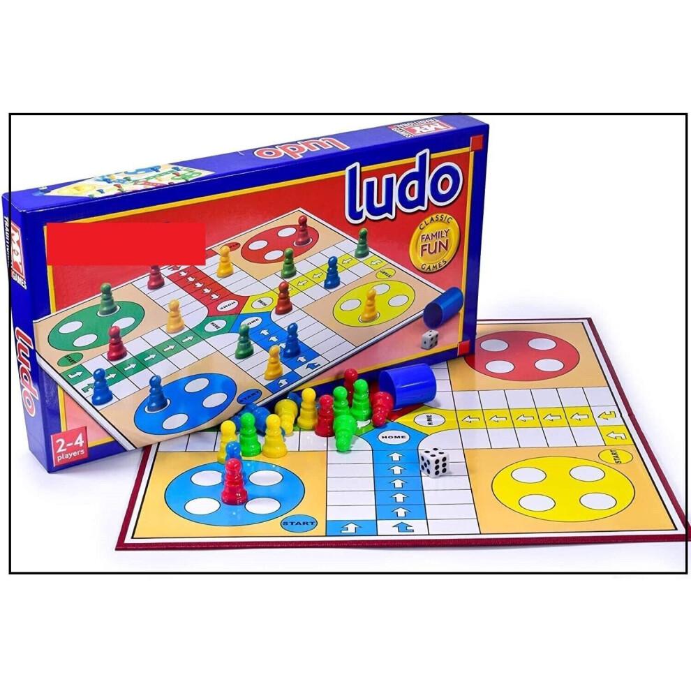 Ludo Board Game - Classic Family Fun for 2-4 Players, Fold-Up Portable, Ages 6+, Perfect Xmas Gift