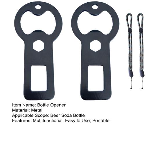 2 шт. металлическая открывалка для бутылок пива, газировки с веревкой портативная многофункциональная открывалка для бутылок с брелком подарок для любителей активного отдыха