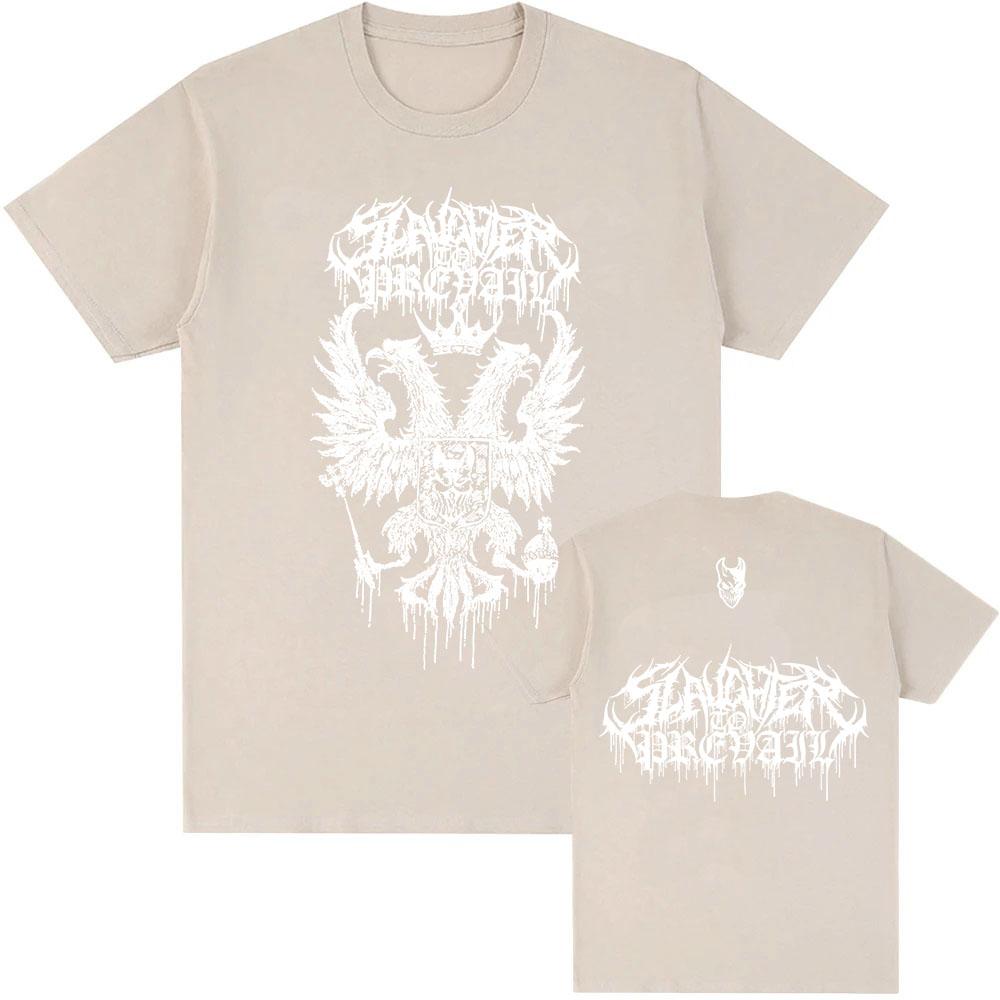 Футболки с логотипом Death Eagle SLAUGHTER TO PREVAIL Футболка рок-группы Heavy Mental HipHop Унисекс Уличная одежда Хлопковые футболки с коротким рукавом
