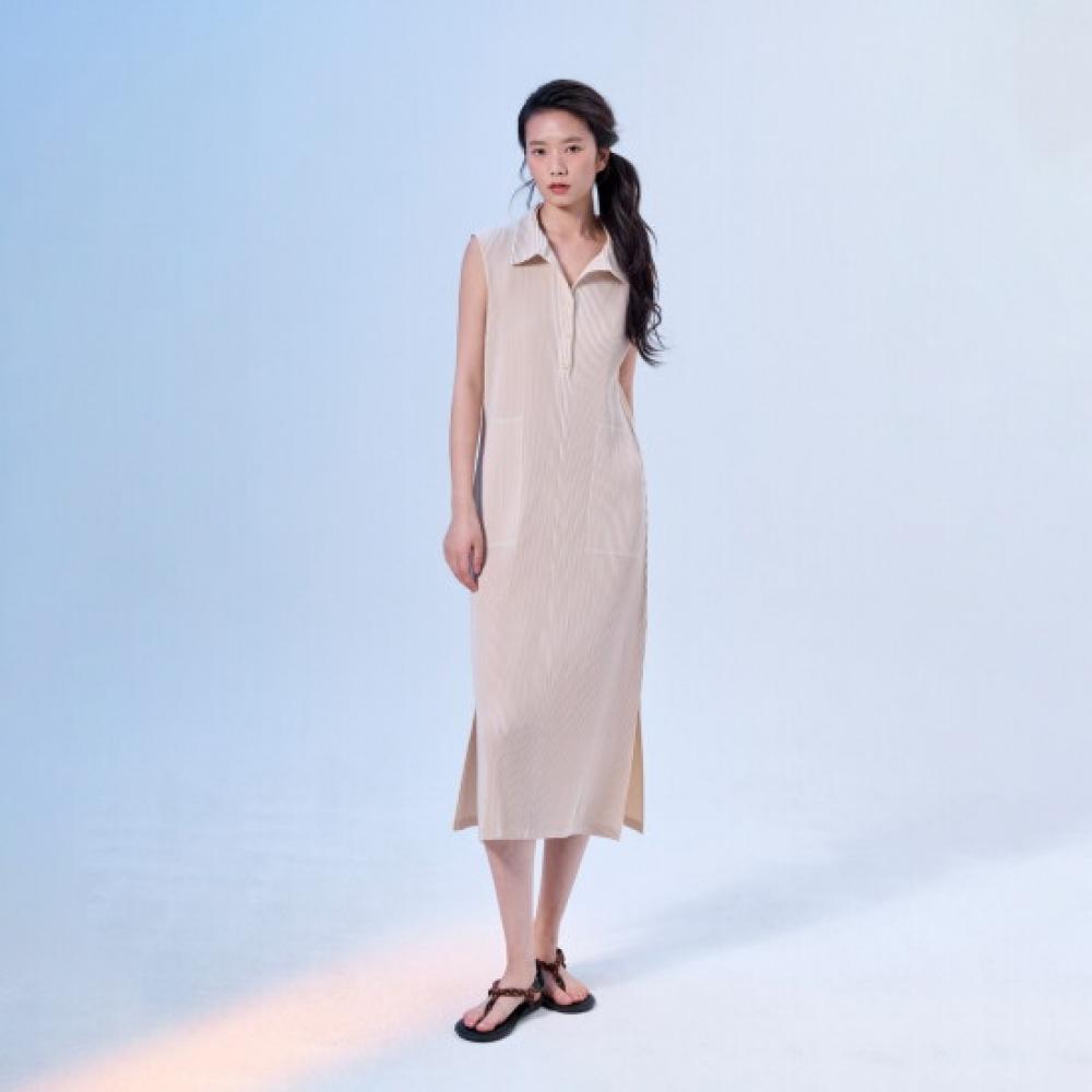 Lapli Shirt Collar Sleeveless Collared Dress Lpopm126010
