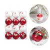12pcs 6cm Painted Christmas Balls Pendant Red White Xmas Tree Pendants  Holiday Festival Decor