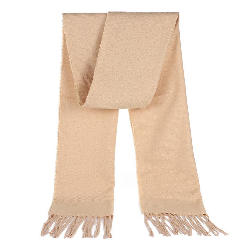 New Autumn And Winter Men'S Versatile Fashion Trend Tassel Scarf Shawl For Warmth Solid Color Thick Wool Good Quality High Cost-Effectiveness