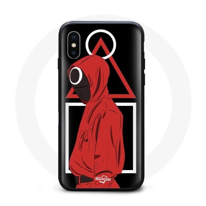 Coque de téléphone - Squid Game - Iphone XS Max - Souple - Noir - Design inspiré de Squid Game
