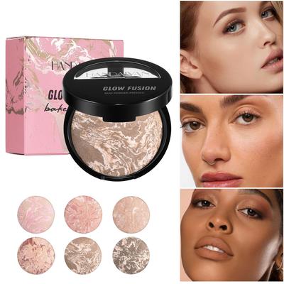Набор пудры для выпечки цвета мрамора Magic Powder Permanent Oil Control Fine Shine High Light Contouring Powder To Masking Blemish and Pores