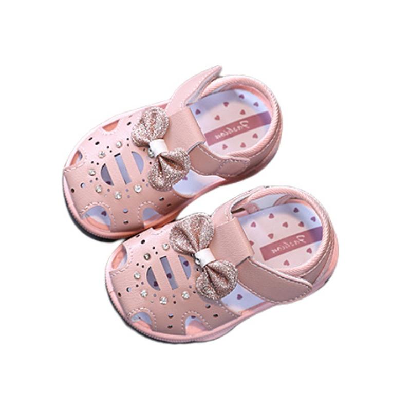 Детские летние нескользящие сандалии принцессы с бантом для малышей на мягкой подошве