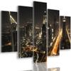 Five Piece Picture Canvas Print, Dubai Skyline At Night