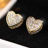 Роскошные серьги-гвоздики в форме сердца для женщин, эффектные милые серьги золотого цвета для пирсинга, женские свадебные украшения в подарок