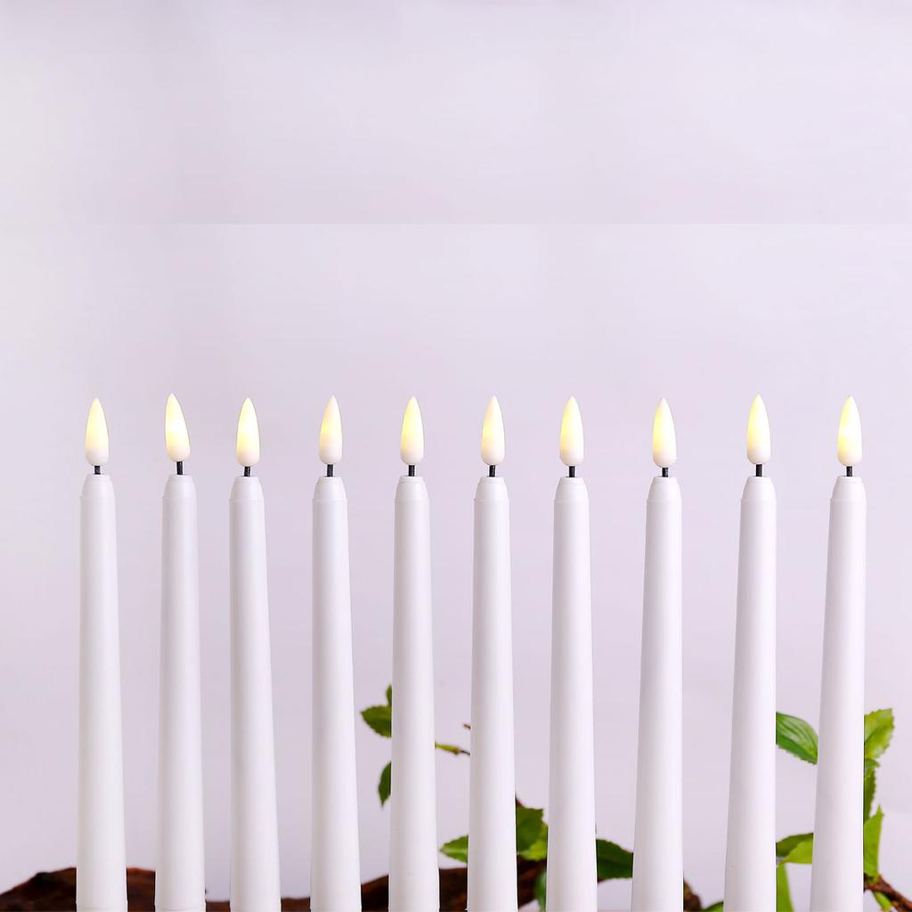 6 or 12 Pieces Room Decorative LED Candle Light Remote Control,Religious Fake Birthday LED Taper Candles Battery Operated