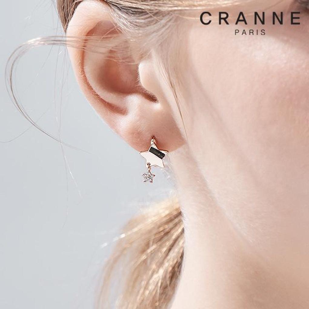 [CRANNE] Серьги-пусеты из 14K GF с простым мотивом звезды C24EGF192