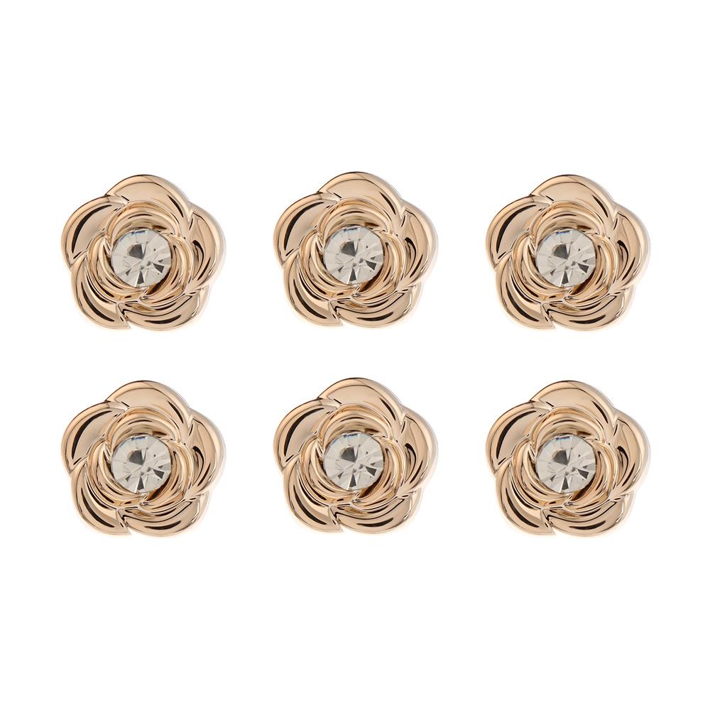 6pcs/set Detachable Adjustable Metal Button Clothing Crafts Decorative No Sewing Buttons Garment DIY Pearl Nail Accessories