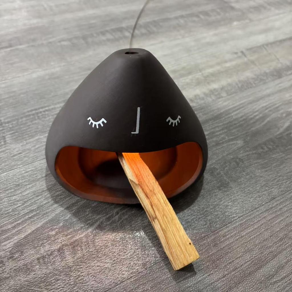 Подставка для Пало Санто и подставка для благовоний Ручная работа Керамическая подставка для конусов Современный минималистичный декор Медитация Ароматерапия Дымоход