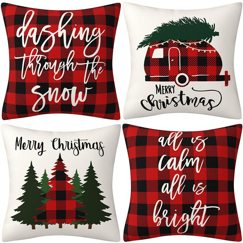 New Christmas Snowman Pillow Case Home Sofa Cushion Case Festive Party Pillow Case
