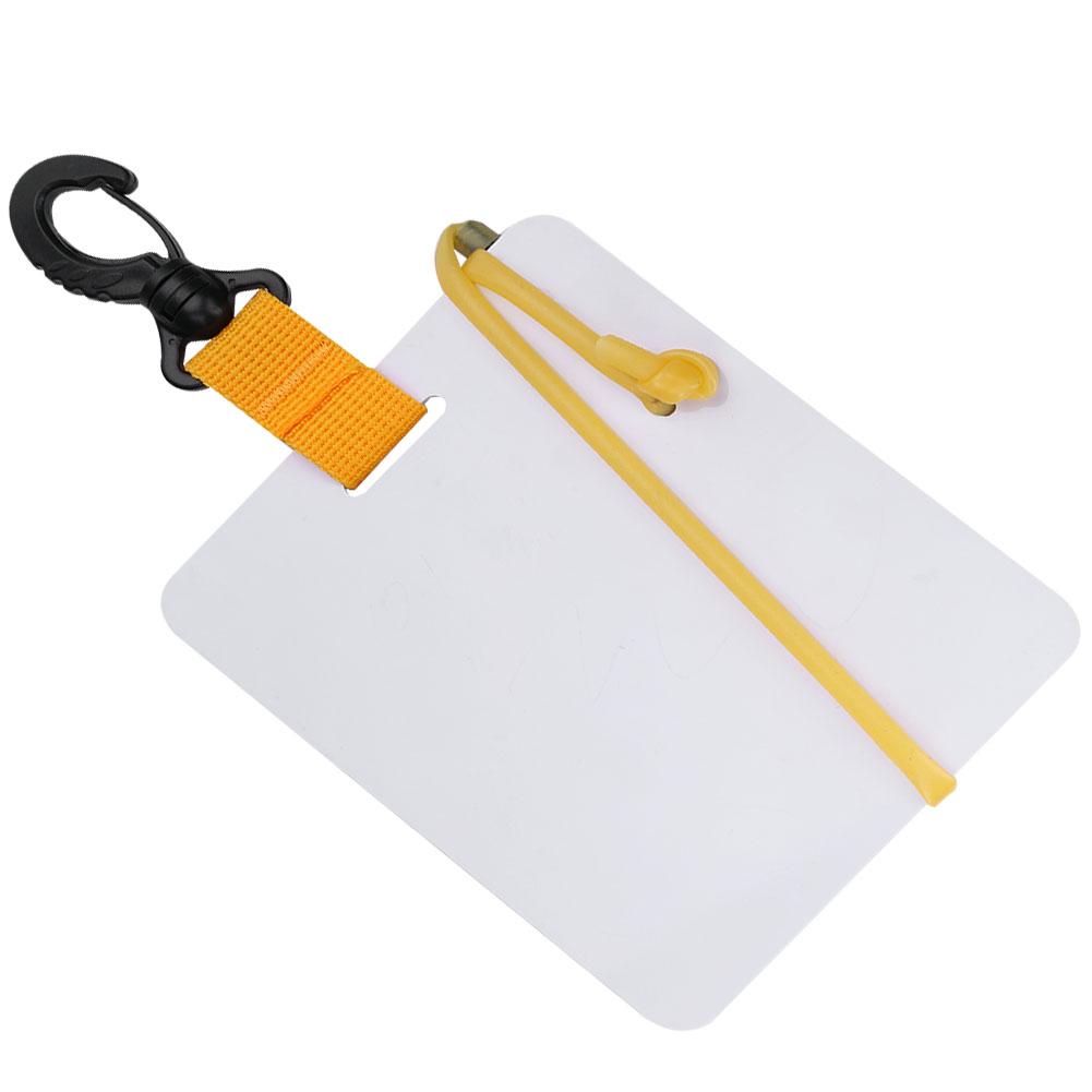 Underwater Writing Slate Board with Swivel Clip and Pencil for Water Sports Diving Swimming