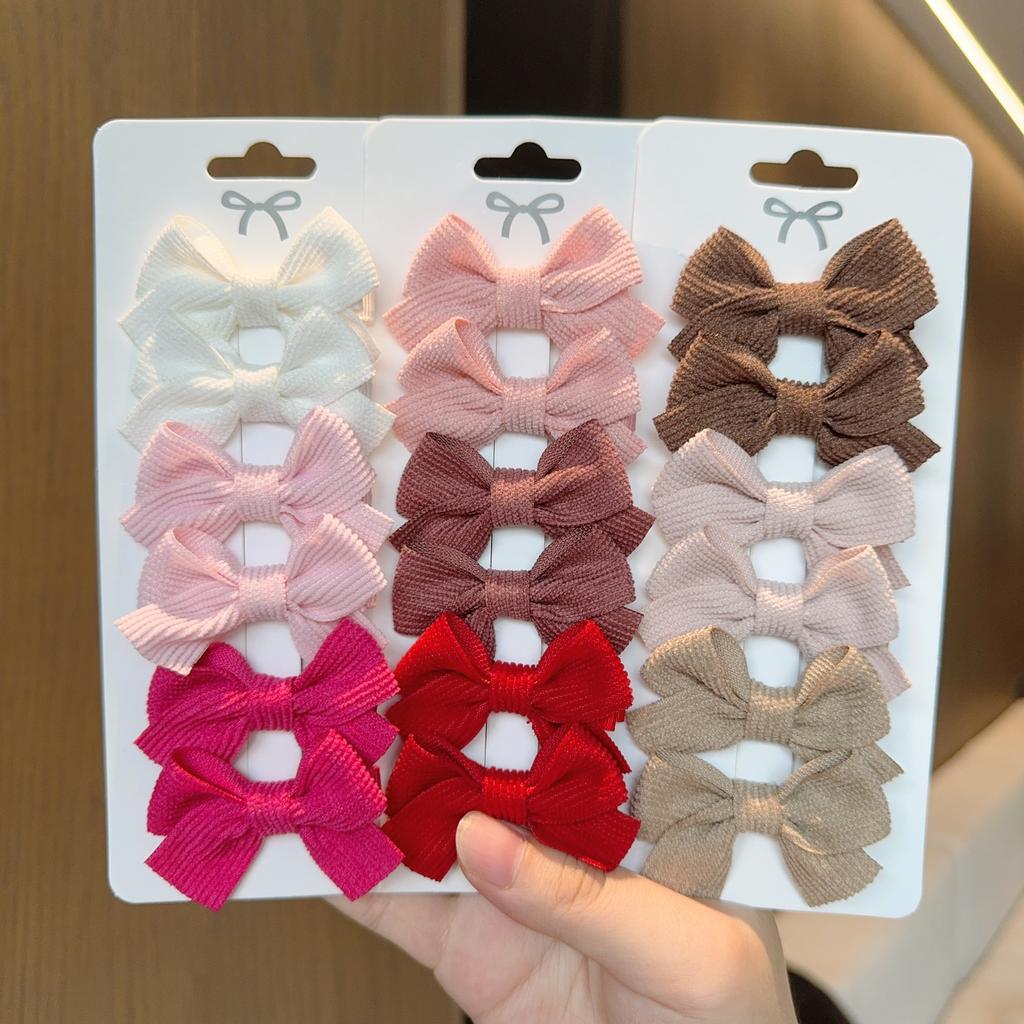 6Pcs/Set New Fashion Solid Hairpins Bows Hair Accessories Hair Clips Girls Nylon Hairpins Children Cute Barrettes Gift