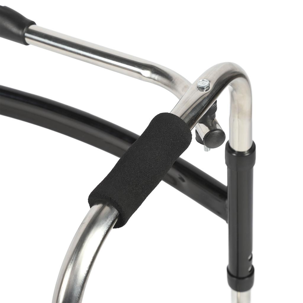 Elderly Folding Walker 6 Height Adjust Stainless Steel Senior Walking Aid with Wheels