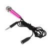 Mini 3.5mm Wired Cell Phone Microphone Stereo Mic for Chatting Singing Red