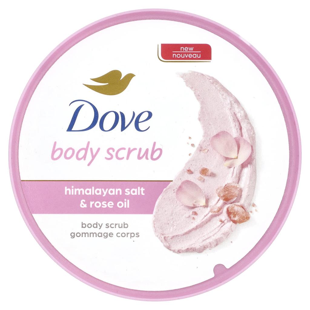 DOVE Body Scrub, Himalayan Salt and Rose Oil, 10.5 Oz (298 G)