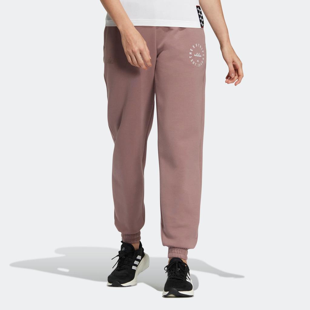 Adidas Спортивные брюки с однотонным логотипом и манжетами на завязках, женские плавки розового цвета HZ7065