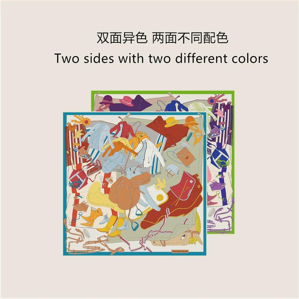 70CM Handmade Double-Side Printed Imitation Silk Scarf Roll Edge Luxury Pattern High Quality Women Scarf Wraps Echarpes Foulards