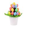 Mini Artificial Easter Eggs Potted Colorful Painted Foam Egg Ornament  Holiday Festival Ornaments