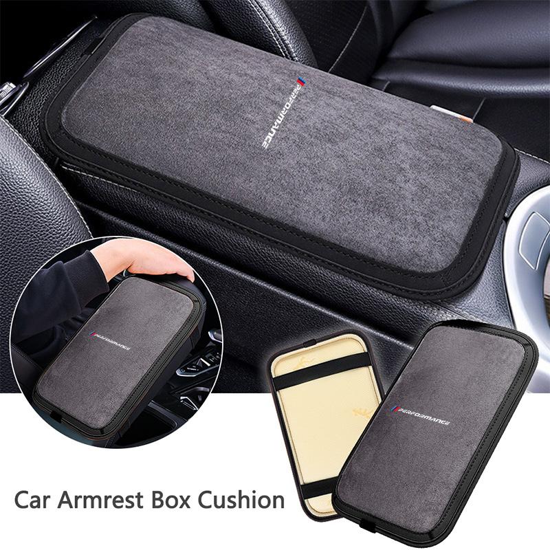 Leather Car Armrest Box Pad Auto Armrest Mat Accessories For BMW Performance M F31 F34 F32 E39 E52 E53 E60 E90 E91 E92 E93 F01