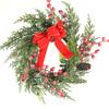 40 см Красный бант Венок Искусственная сосна Красные ягоды Рождественское украшение Подвеска на дверь Американский кантри Настенное украшение Дерево