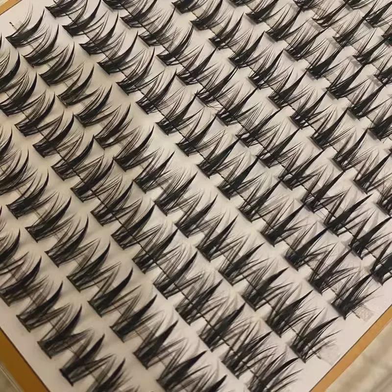 LODO Luodou Mixed-Race Faux Eyelashes - Thin Black Stem, Thick Cluster Style