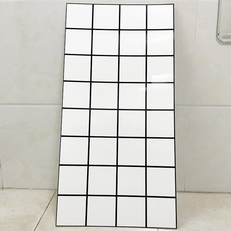 Скандинавский стиль Черно-белая плитка в клетку Самоклеящаяся наклейка на стену для декора магазина молочного чая и закусок.