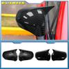 For Honda Civic 8th 2005-2011 Car Rearview Side Mirror Cover Wing Cap Sticker Door Rear View Case Trim Carbon Fiber Look Black