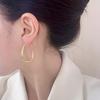 PONYKISS  Стерлинговое Серебро 18K Золото Преувеличенное Овальное Кольцо Серьга для Женщин Минималистичный Изящный Модный Аксессуар