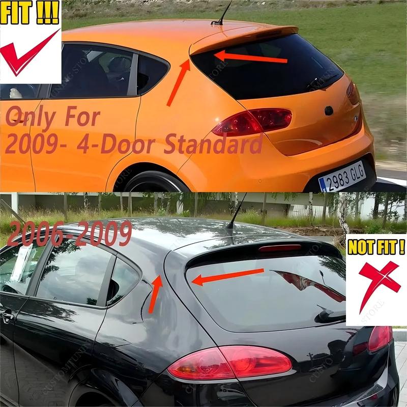 For Seat Leon MK2 2009-2012 4Door Hatchback Car Rear Roof Spoiler Splitter Rear Trunk Roof Lip Spoiler Tail Wing Bodykit Tuning