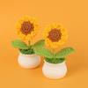 Hand Knitted Crochet Flower Doll Potted Plant Handmade Sunflower Potato Doll Artificial Flower Forget-me-not Wool Knitting Doll