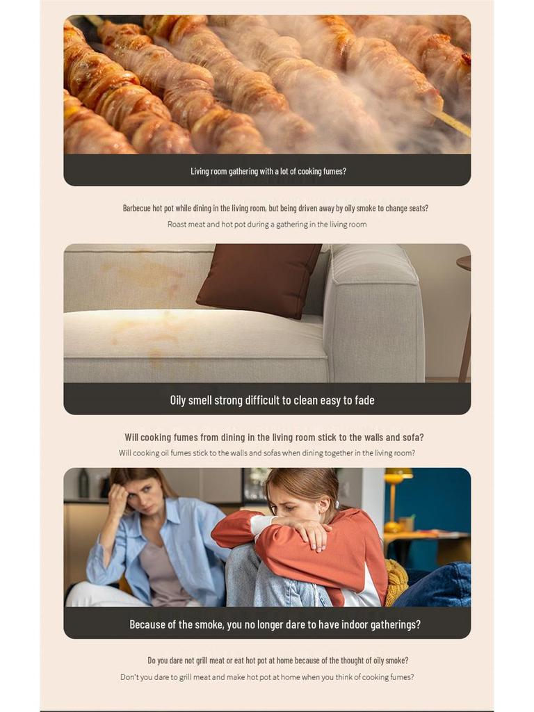 Портативная мини-настольная вытяжка для приготовления хот-пота