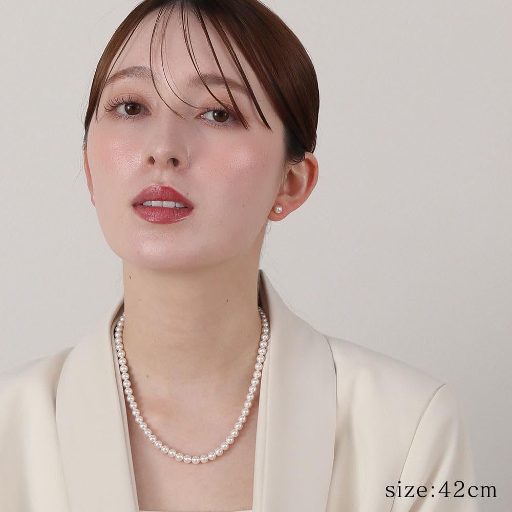 [VOTRE COUTURE] Жемчужное ожерелье Grand Premium, Высококачественный японский жемчуг, 12 вариантов длины (6мм), Серебро и Золото, 10-летняя гарантия бренда (титан