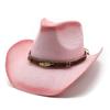 Western Cowboy Straw Hat Men'S And Women'S Outdoor Seaside Shade Beach Hat Spray Paint Straw Hat Big Edge Jazz Hat