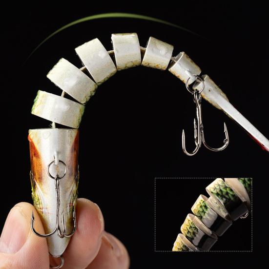 3 шт. Рыболовные приманки Твердые приманки 3D глаза Реалистичный вид Яркий цвет Многосекционные Медленно тонущие Искусственная приманка Набор рыбных приманок