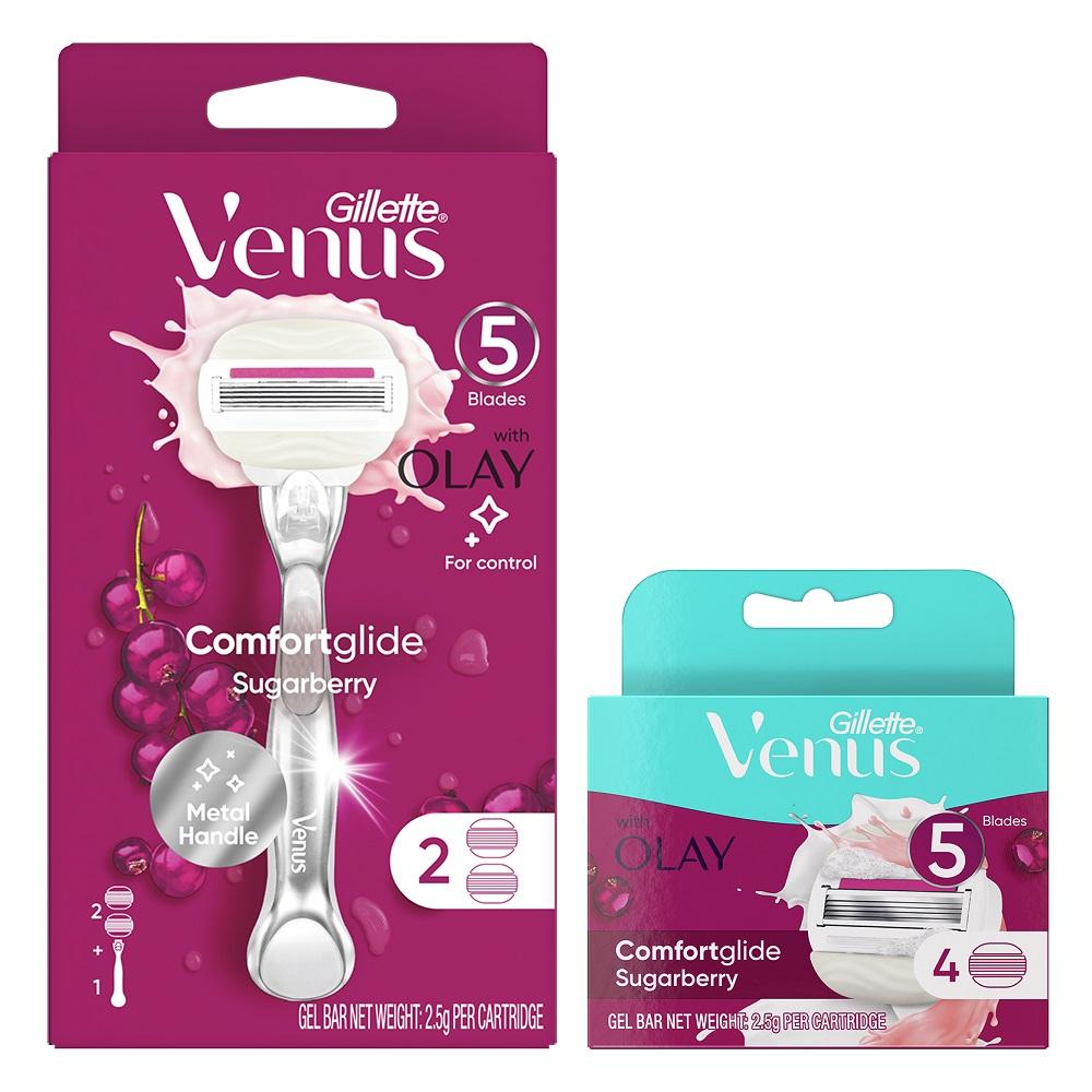 Основной набор бритвы Venus Olay Sugarberry / Выберите 1 из 2 сменных кассет
