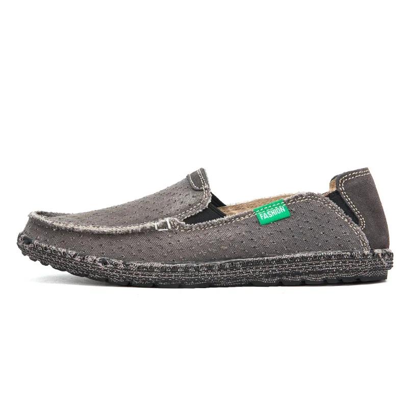 Новые мужские дышащие высококачественные повседневные туфли из парусины повседневные туфли без застежек мужские модные туфли на плоской подошве