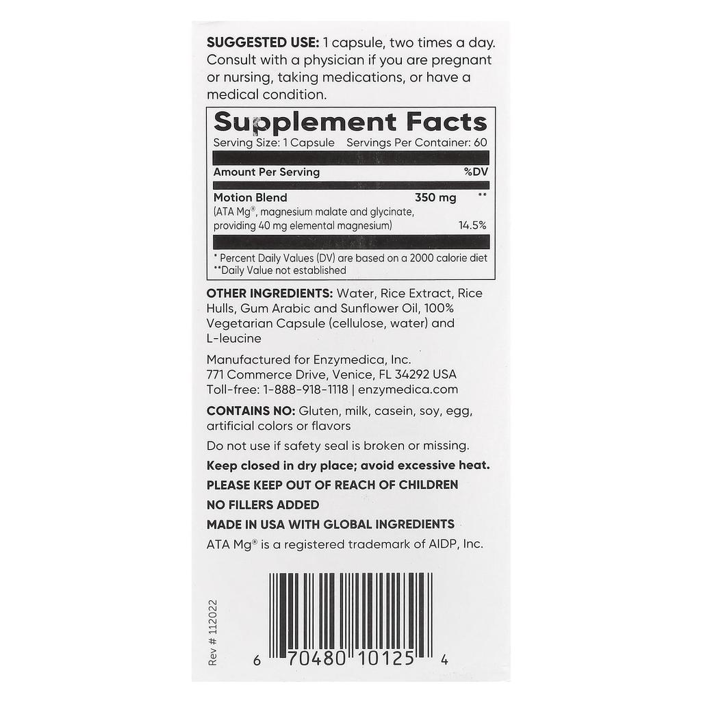 Magnesium, Movement, 60 Capsules